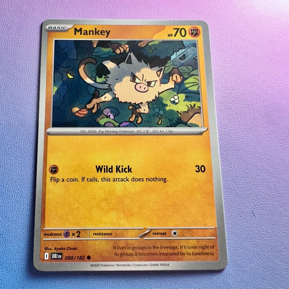 mankey - 090/182 (common) — pokemon: destined rivals